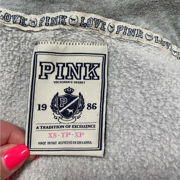 Pink Victoria’s Secret hoodie sweater jacket grey XS - Picture 8 of 10